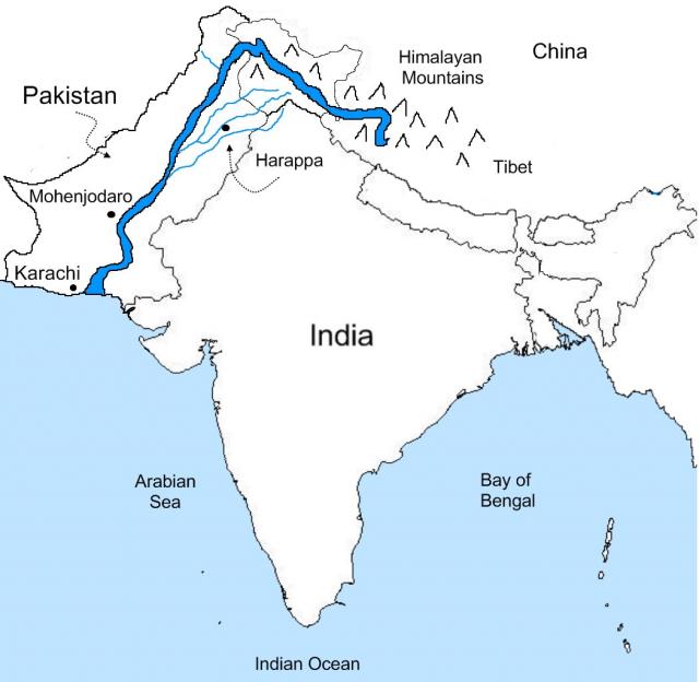 where is the indus river valley located